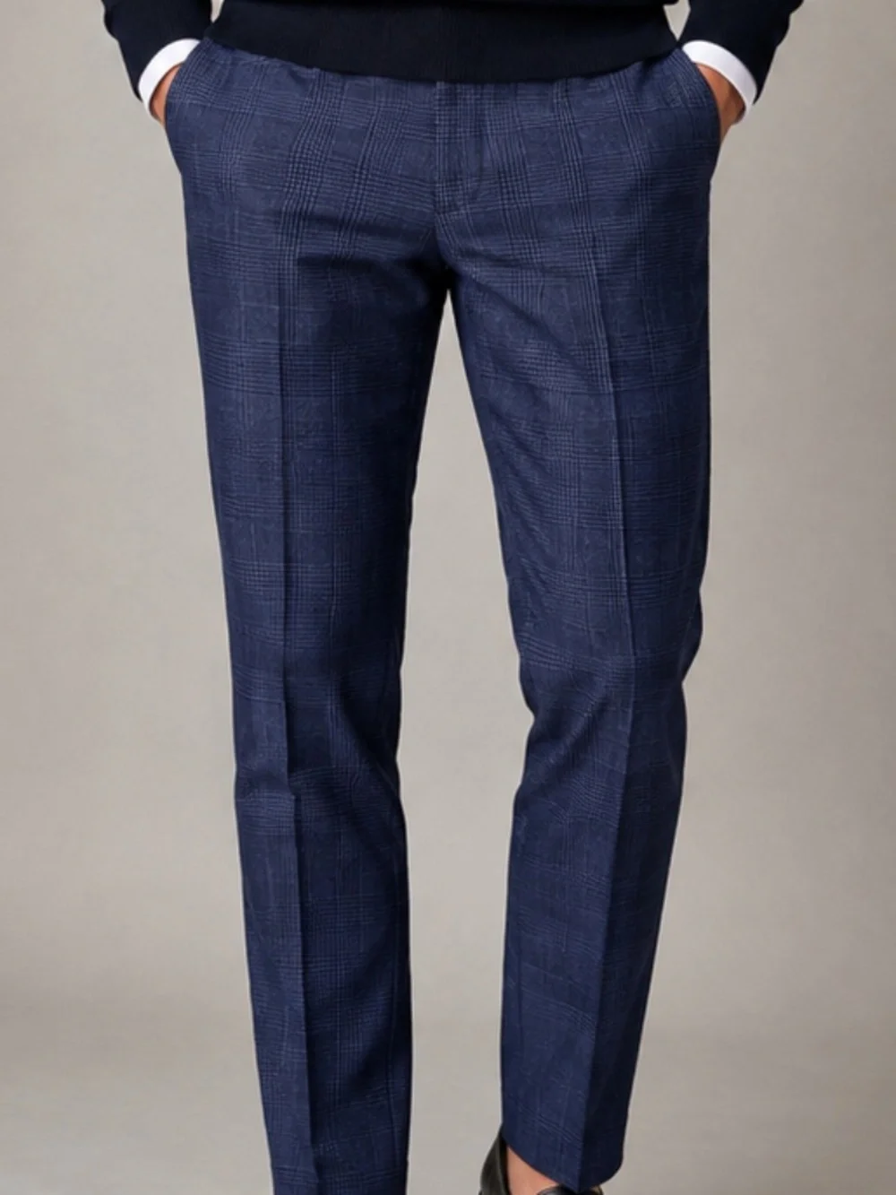 J.Crew Ludlow Slim Men’s 33x30 Blue Glen Plaid Pants Moon British Cloth Wool Bln